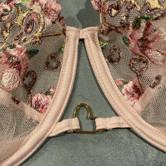 Victoria’s Secret 36Ddd baby pink, sheer floral shimmery Valentine’s Day bra new - Picture 6 of 17